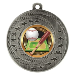 Silver wayfare medal - baseball with metal construction