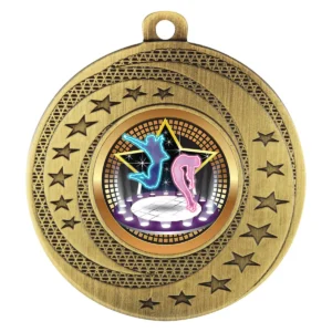 Gold wayfare medal - dance silhouette with metal construction