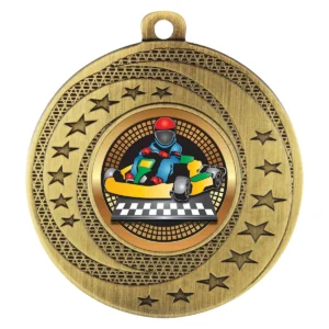 Gold wayfare medal - go kart with metal construction