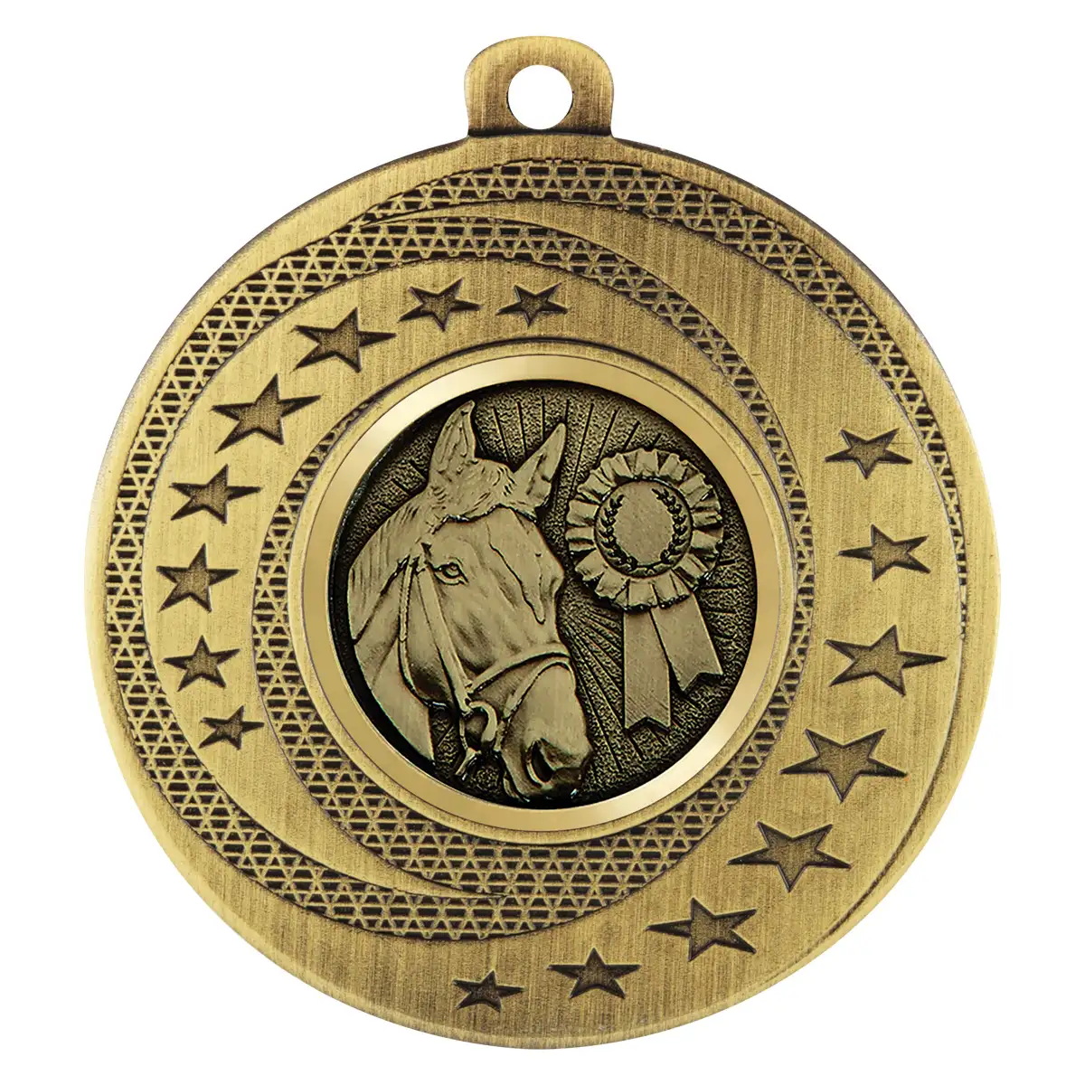 Gold wayfare medal - horse with metal construction