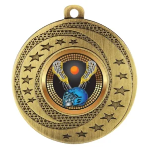 Gold wayfare medal - lacrosse with metal construction