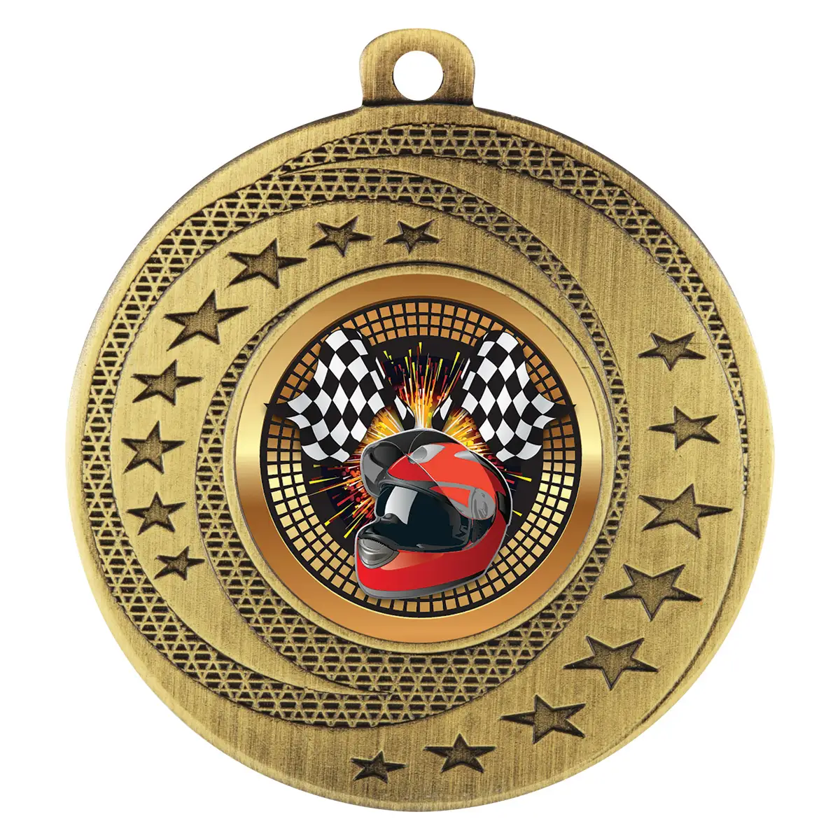 Gold wayfare medal - motorsport with metal construction