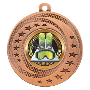 Bronze wayfare medal - ski with metal construction