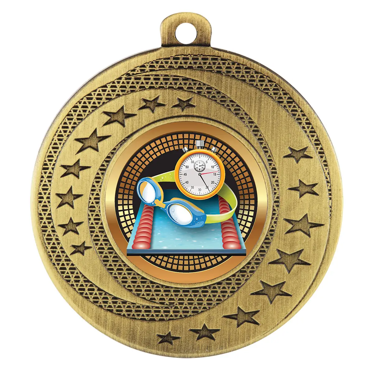 Gold wayfare medal - swim with metal construction