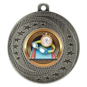 Silver wayfare medal - swim with metal construction