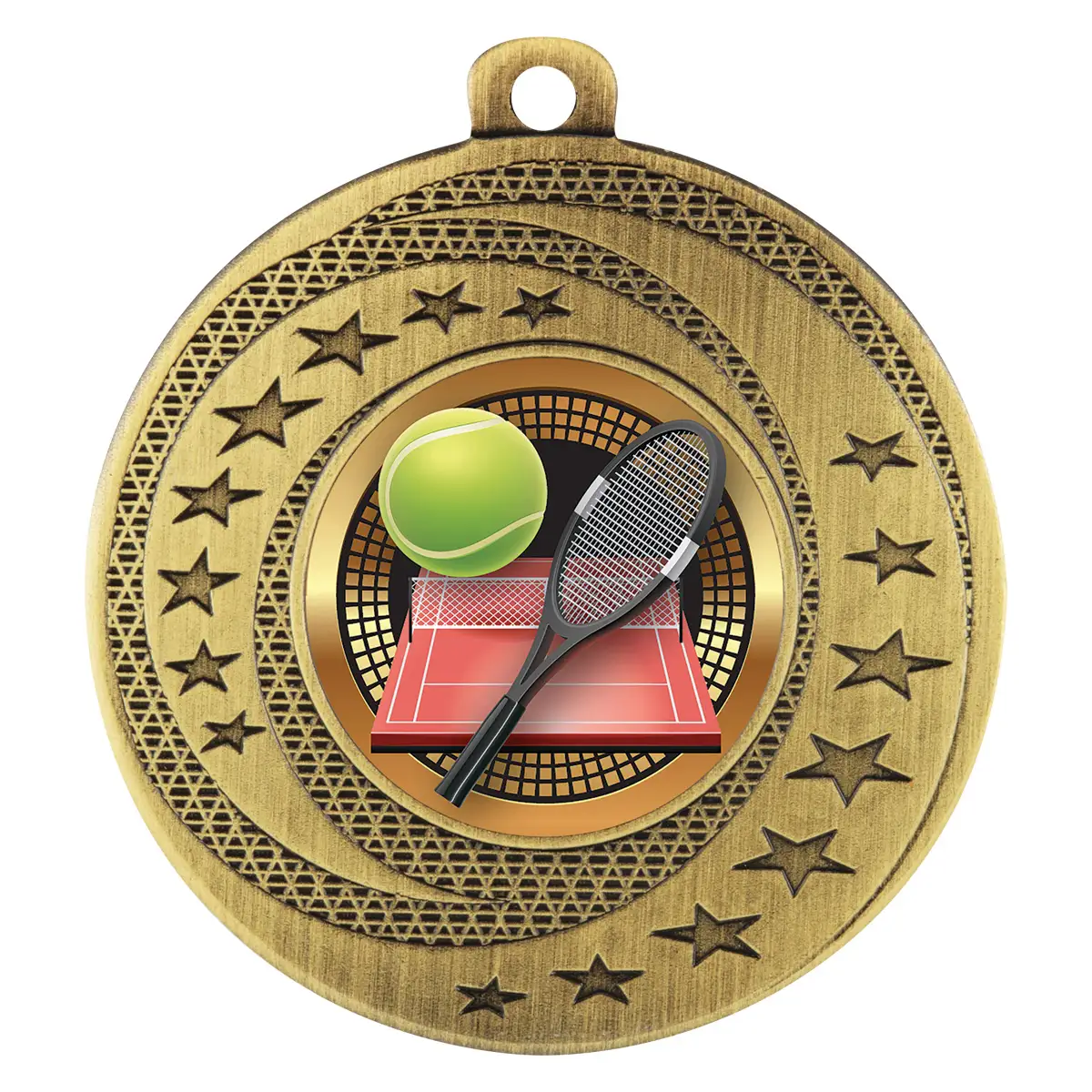 Gold wayfare medal - tennis with metal construction