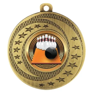 Gold wayfare medal - tenpin with metal construction