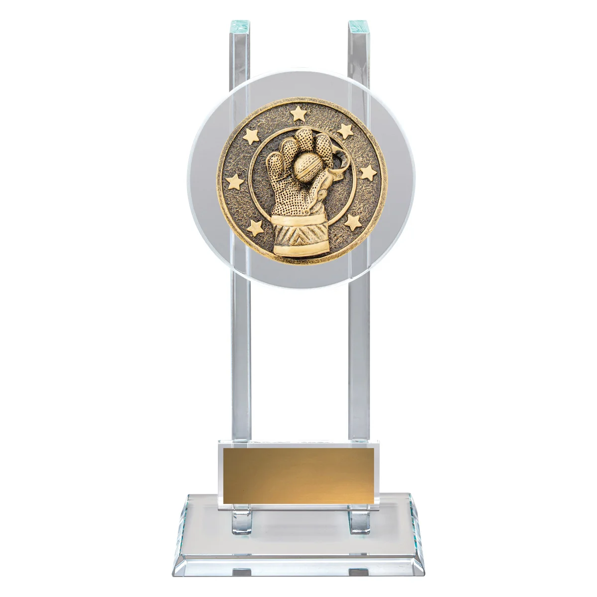 Gold wicketkeeper spartan glass with glass construction