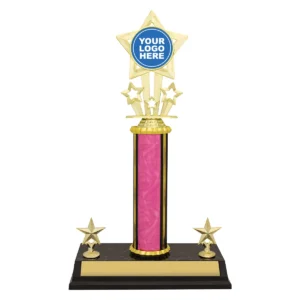 Pink wildcat trophy with plastic construction