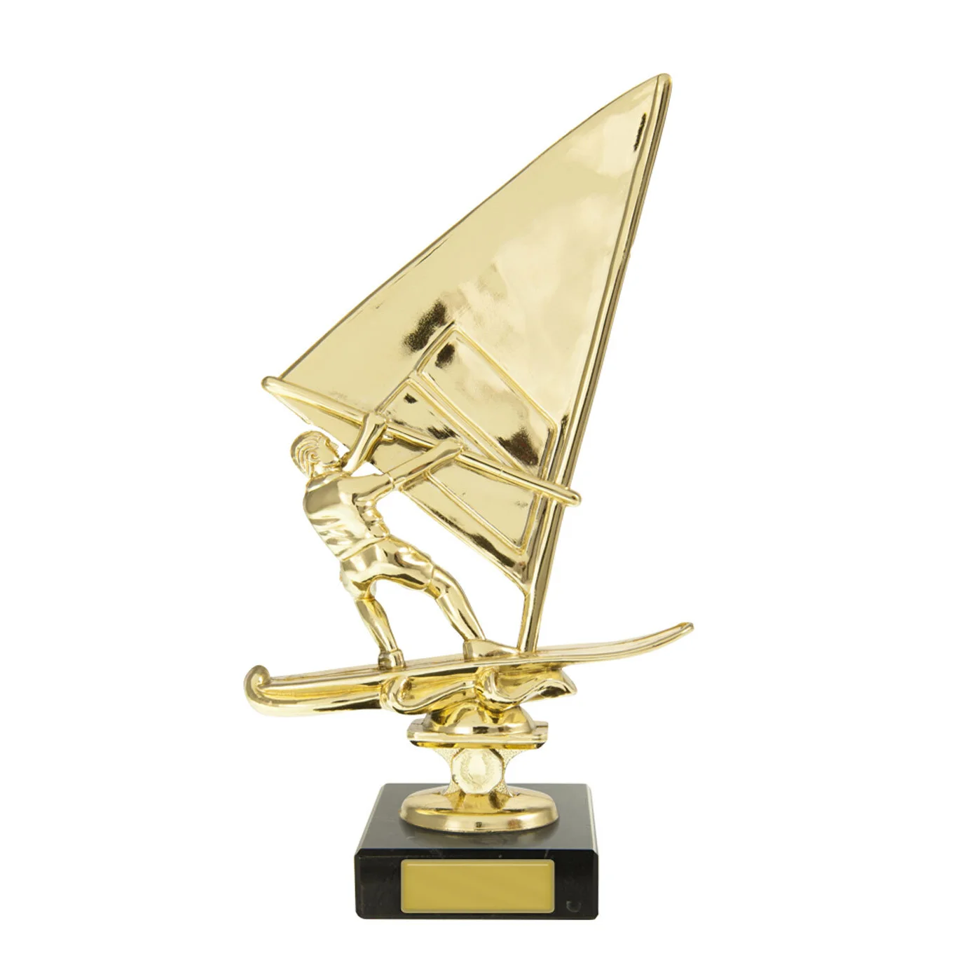 Black / gold windsurfer on column with plastic / marble construction