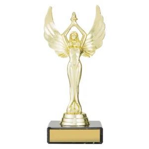 Gold winged goddess with plastic / marble construction