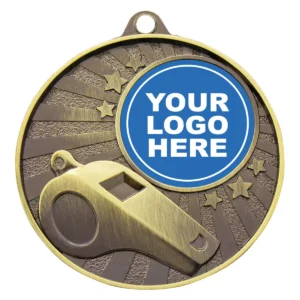 Gold wisdom medal with metal construction