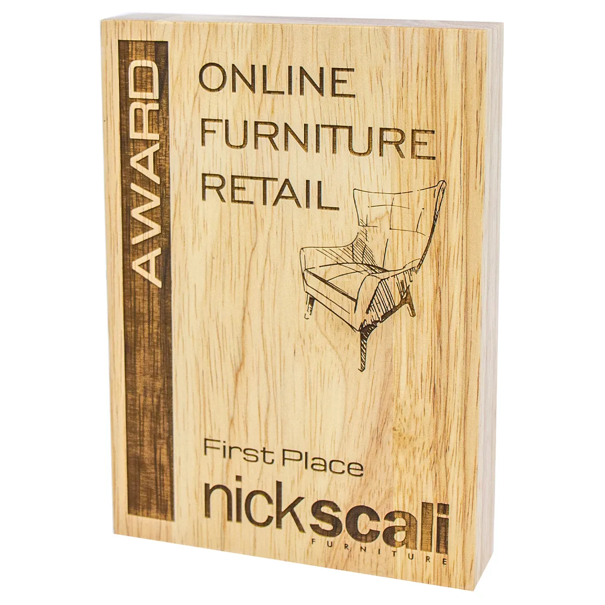 Wood block with wood construction