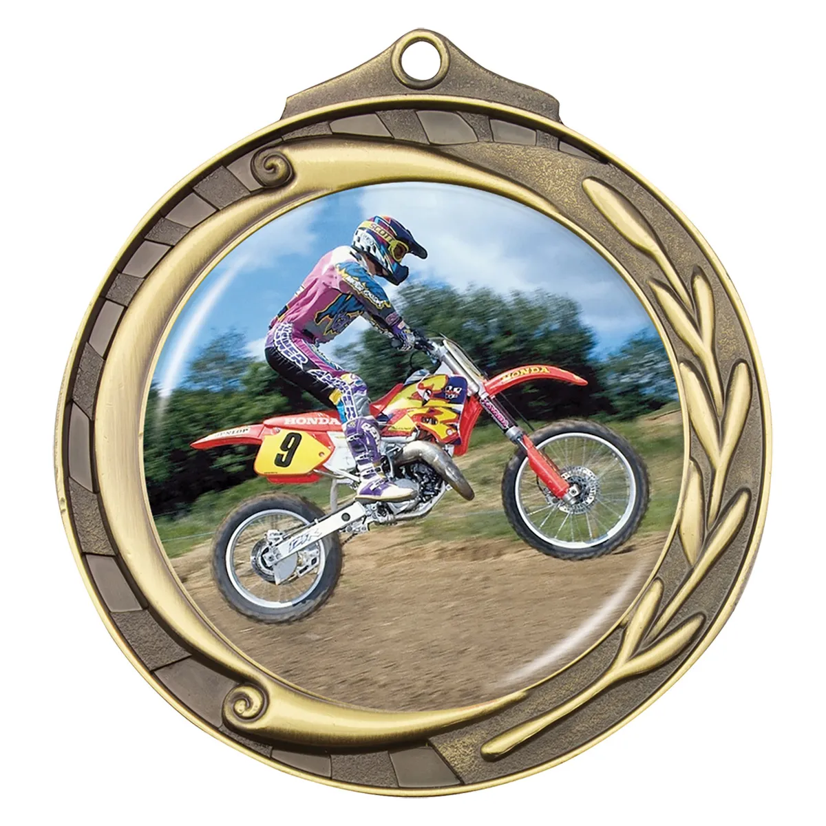 Gold wreath - motocross with metal construction