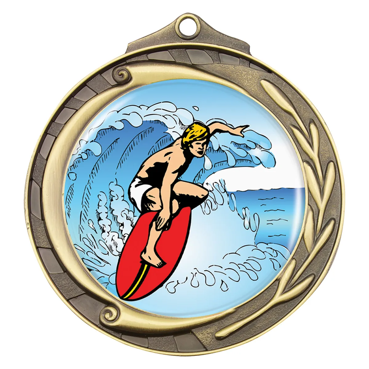 Gold wreath - surfing with metal construction