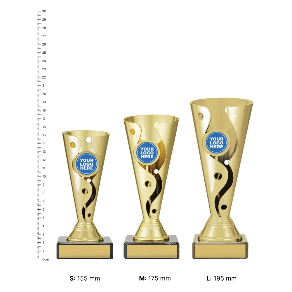 Carnival Cup trophies next to ruler