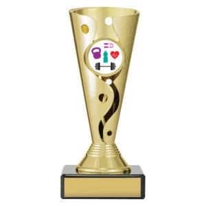 Gold carnival cup - fitness with plastic / marble construction