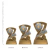 Football Stockade trophies next to ruler