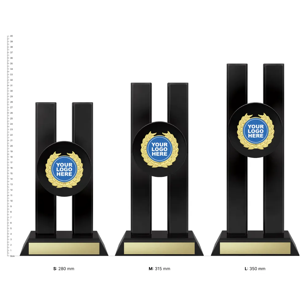 Spotlight Logo Series trophies next to ruler