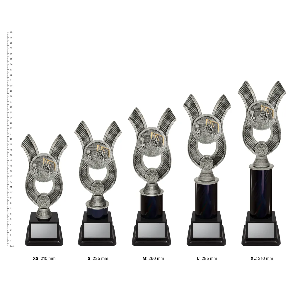 Water Polo Anchor trophies next to ruler